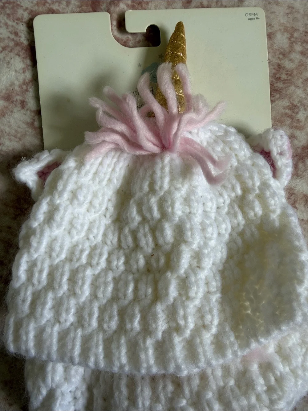 Newborn Photo - unicorn crochet hat and diaper cover